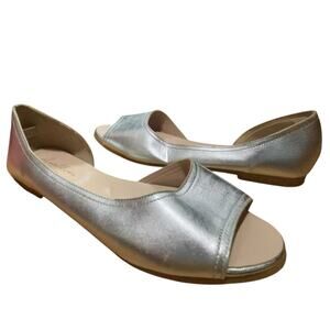 Avellini D'orsay Open Toe FlatsLeather Slip On Shoes